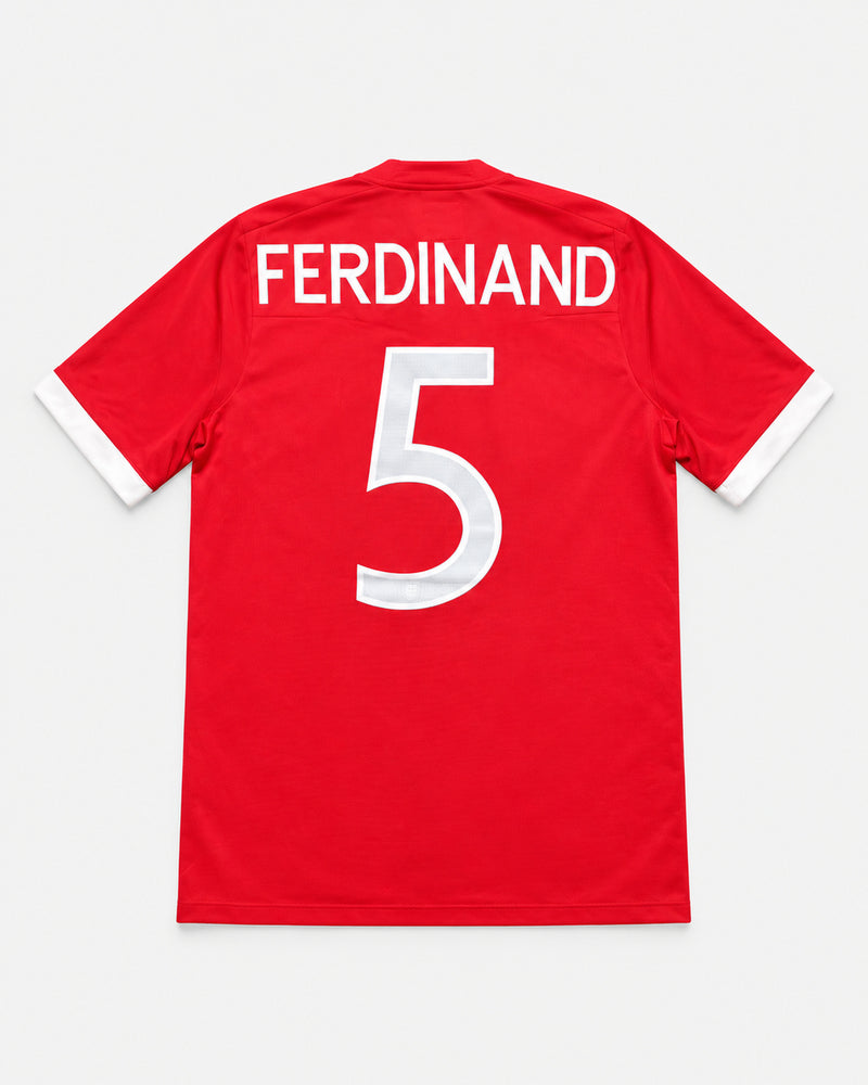 England 2010-11 Ferdinand away vintage football shirt, size Medium, back.