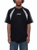 Unisex Raglan Color Block T-Shirt - Black / Grey