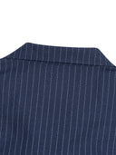 Unisex Striped Full-Zip Track Jacket - Navy