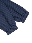Unisex Striped Full-Zip Track Jacket - Navy