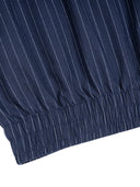 Unisex Striped Full-Zip Track Jacket - Navy