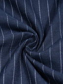 Unisex Striped Full-Zip Track Jacket - Navy