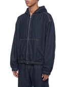 Men's Boxy Vintage Wash Hooded Denim Jacket