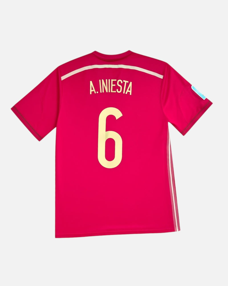 Spain 2014-15 Iniesta Home Kit (Large) - back