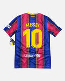 Barcelona 2020-21 Messi home vintage football shirt, size Small — Nike, back.