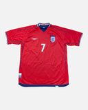 England 2002-03 Beckham away vintage football shirt, size XL — Umbro, front.