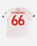 Liverpool 2019-20 Alexander-Arnold away vintage football shirt, size Large — New Balance, back.