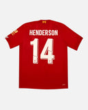 Liverpool 2019-20 Henderson home vintage football shirt, size Medium — New Balance, back.