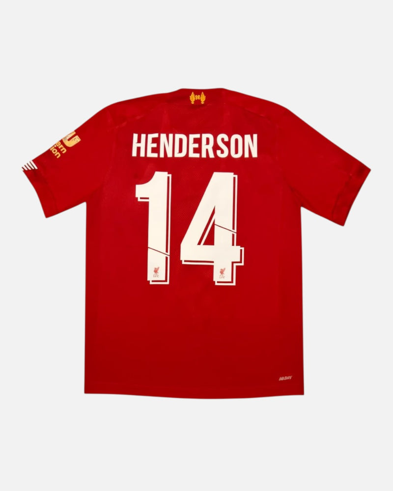 Liverpool 2019-20 Henderson home vintage football shirt, size Medium — New Balance, back.