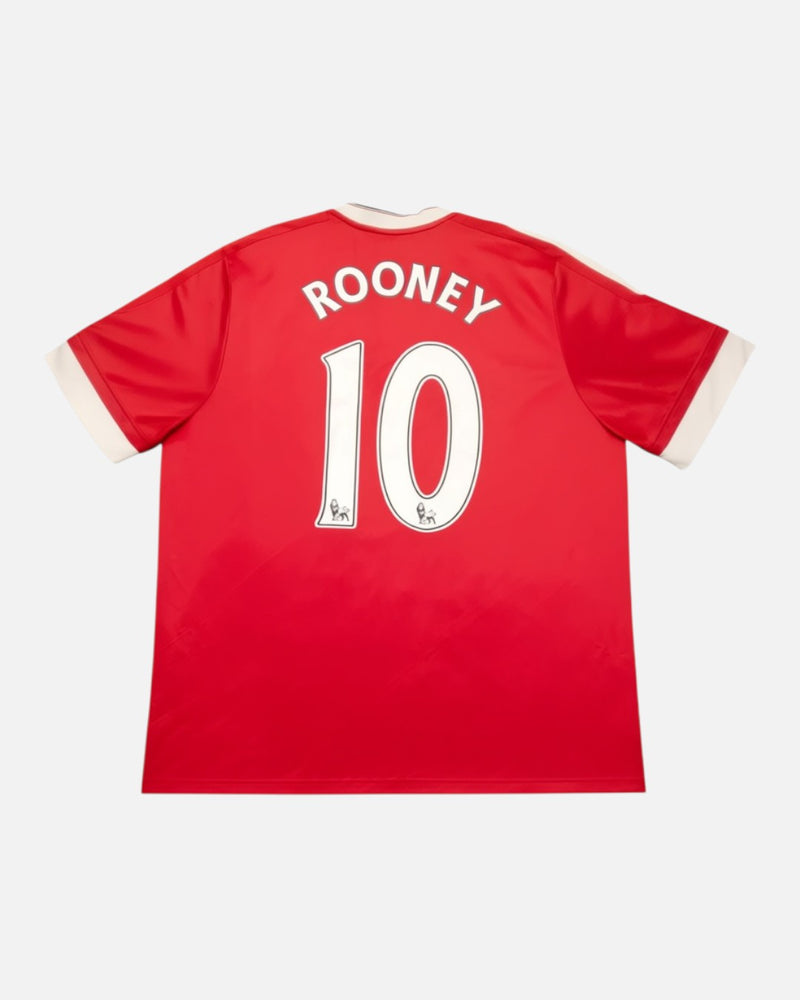 Manchester United 2015-16 Rooney home vintage football shirt, size 2XL — Adidas, back.