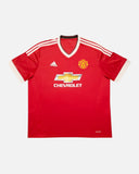 Manchester United 2015-16 Rooney home vintage football shirt, size 2XL — Adidas, front.