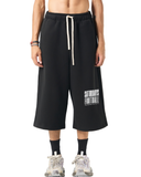 Relaxed Drawstring Three-quarter Sweatpants