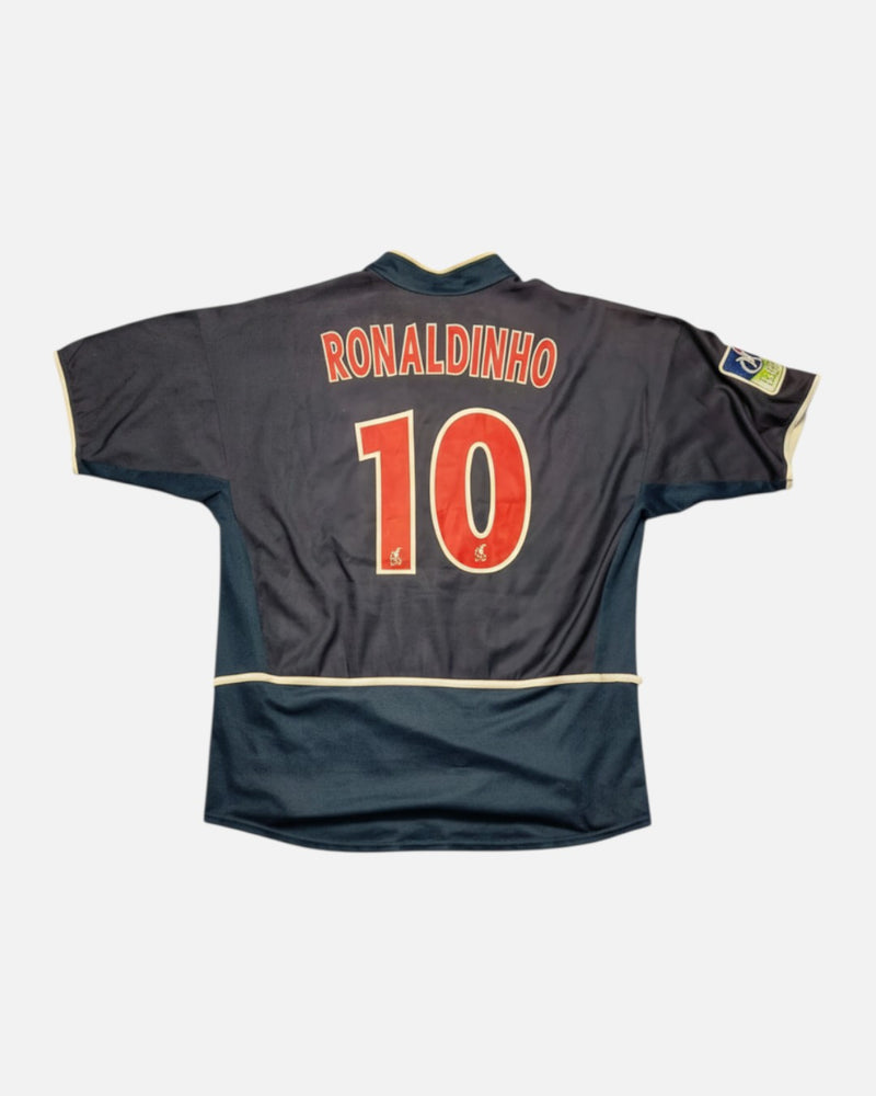 PSG 2002-03 Ronaldinho home vintage football shirt, size Large — Nike, back.