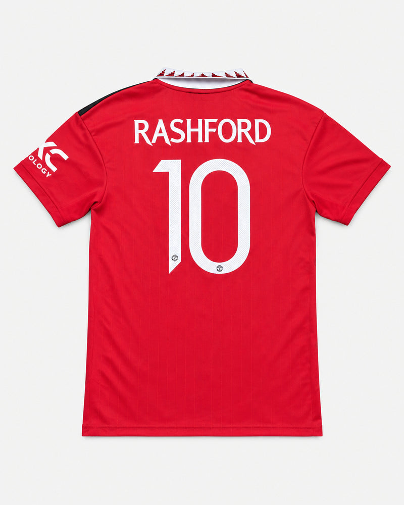 Manchester United 2022-23 Rashford home vintage football shirt, size Large, back.