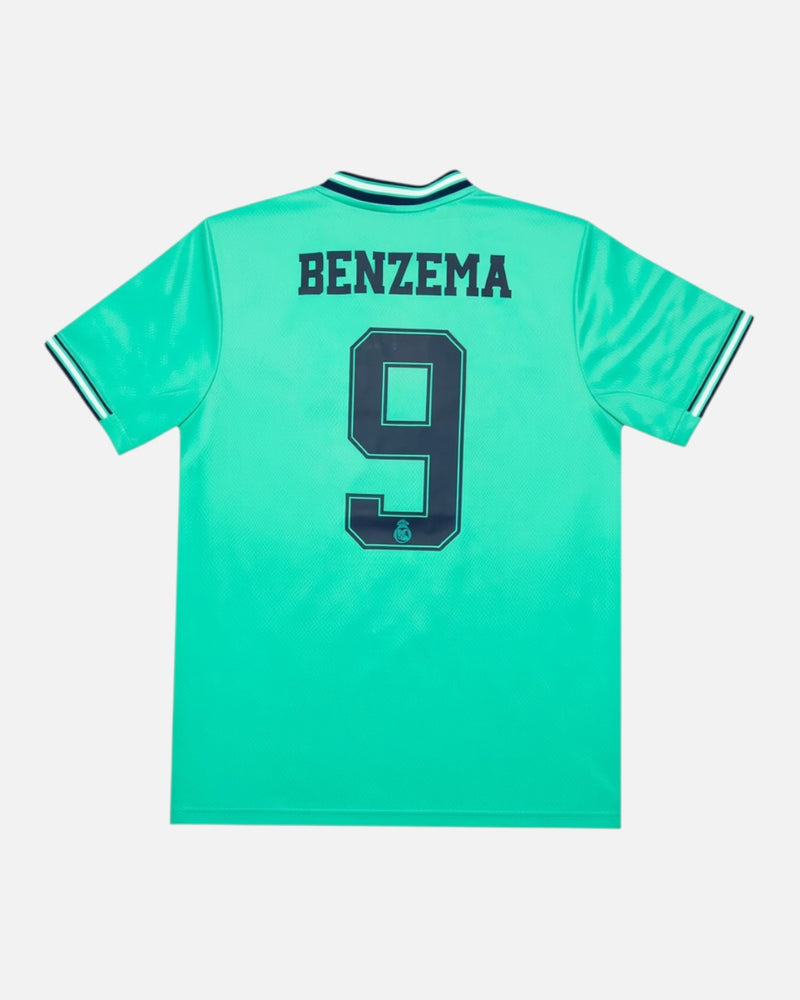 Real Madrid 2019-20 Benzema third vintage football shirt, size Medium — Adidas, back.