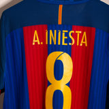 Barcelona 2016-17 Iniesta Home Kit (2XL)