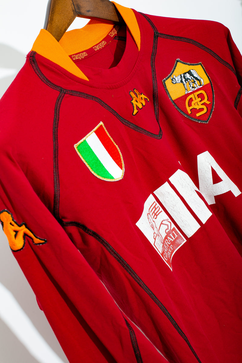 Roma 2001 Totti Long Sleeve Home Kit ( M )