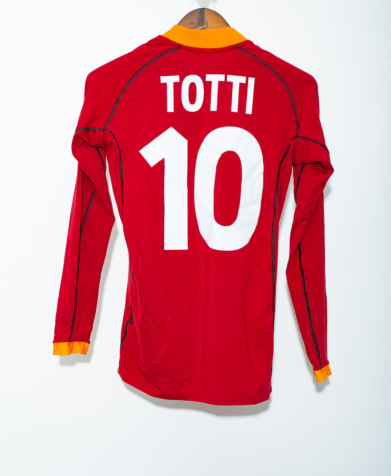 Roma 2001 Totti Long Sleeve Home Kit ( M )