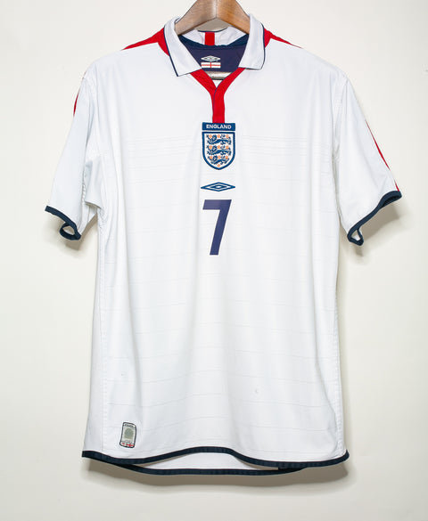 Confirm Size England 2004 Beckham Home Kit