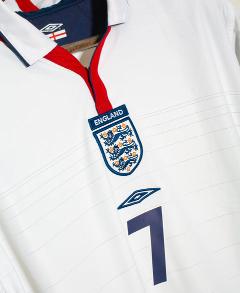 Confirm Size England 2004 Beckham Home Kit