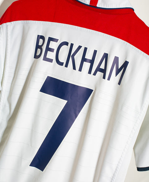 Confirm Size England 2004 Beckham Home Kit