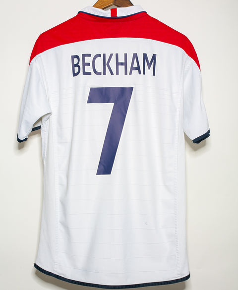 Confirm Size England 2004 Beckham Home Kit