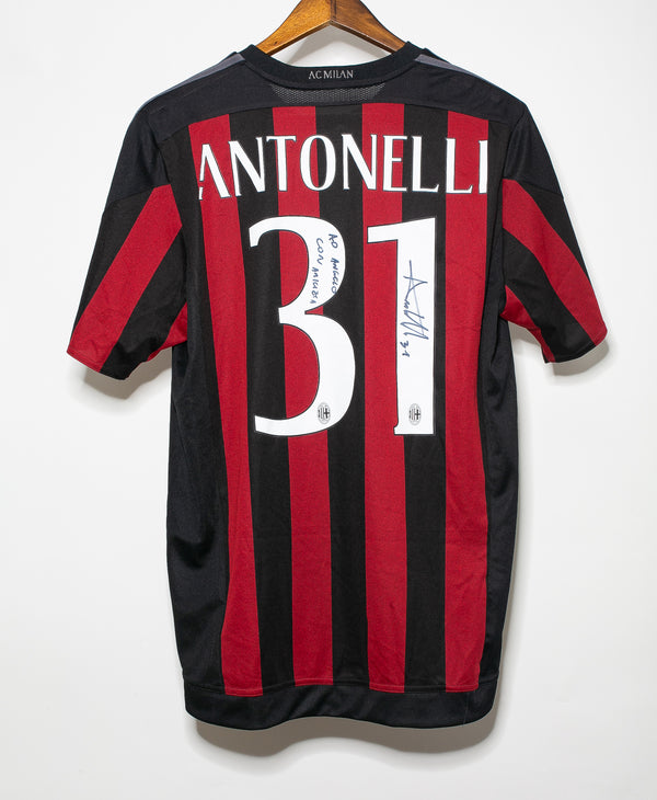 AC Milan 2015-16 Antonellie Signed Home Kit (L)