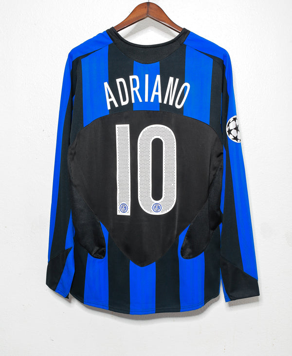 Inter Milan 2005-06 Adriano Long Sleeve Home Kit (L)