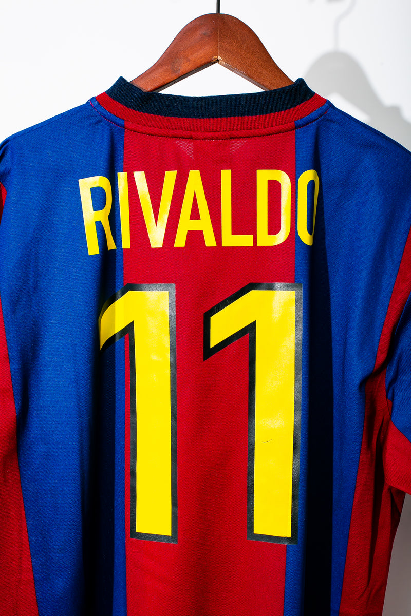 Barcelona 1998 Rivaldo Home Kit ( L )