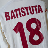 Roma 2000-01 Batistuta Long Sleeve Away Kit (L)