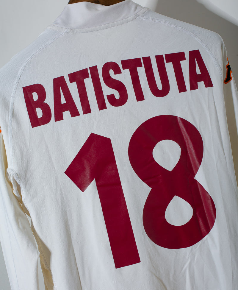 Roma 2000-01 Batistuta Long Sleeve Away Kit (L)