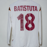 Roma 2000-01 Batistuta Long Sleeve Away Kit (L)