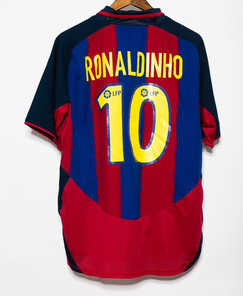 Barcelona 2003-04 Ronaldinho Home Kit (L)