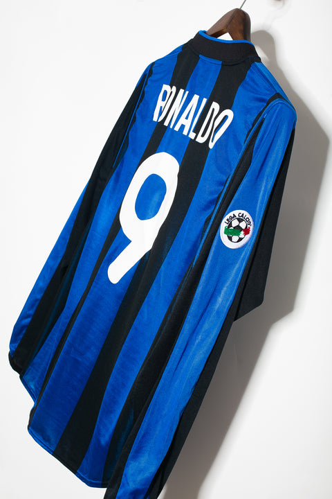 Inter Milan 2000-01 Ronaldo Long Sleeve Home Kit (L)