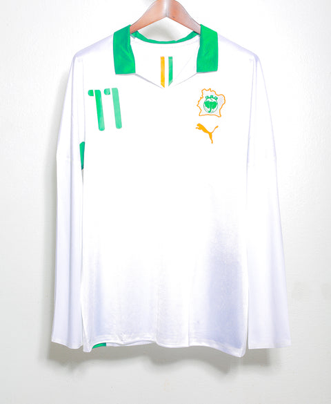 2008 Ivory Coast Away Long Sleeve BNWT #11 Drogba ( XL )