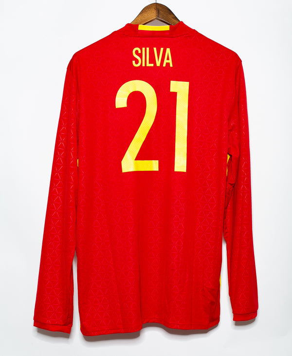 Spain 2016 David Silva Long Sleeve Home Kit (XL)