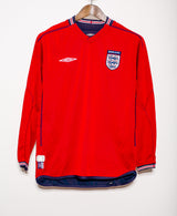 England 2002 World Cup Beckham Long Sleeve Away Kit