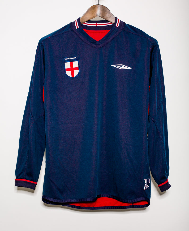 England 2002 World Cup Beckham Long Sleeve Away Kit