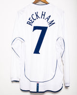 England Euro 2002 Beckham Long Sleeve Home Kit (XL)