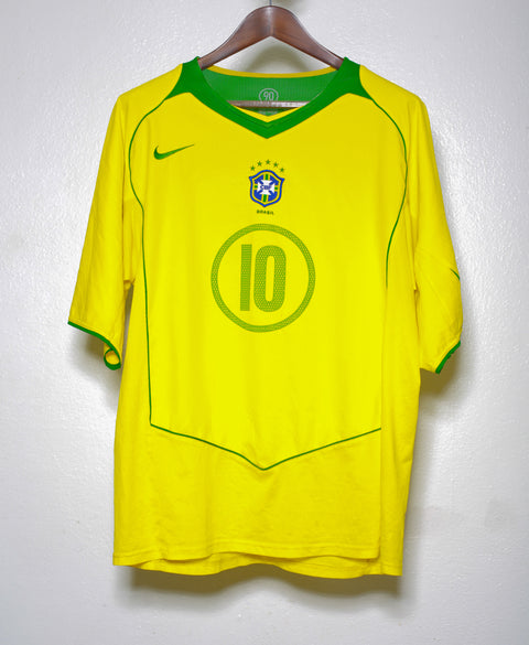 2004 Brazil Home #10 Ronaldinho ( XL )