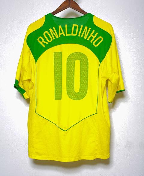 2004 Brazil Home #10 Ronaldinho ( XL )