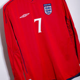 England 2002 Beckham Reversible Long Sleeve Away Kit (M)