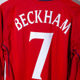England 2002 Beckham Reversible Long Sleeve Away Kit (M)