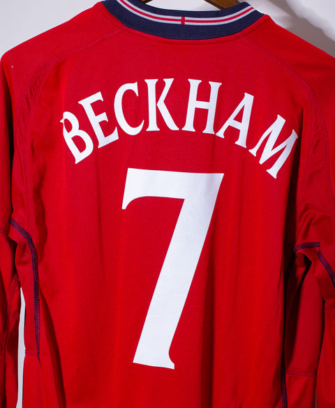 England 2002 Beckham Reversible Long Sleeve Away Kit (M)