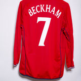England 2002 Beckham Reversible Long Sleeve Away Kit (M)