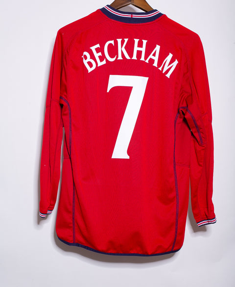 England 2002 Beckham Reversible Long Sleeve Away Kit (M)