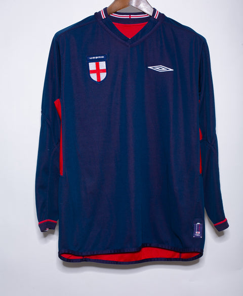 England 2002 Beckham Reversible Long Sleeve Away Kit (M)