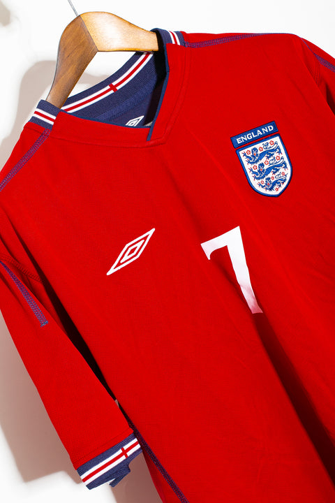 2002 England Away #7 Beckham ( L )