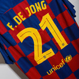 2019-20 Barcelona De Jong Home Kit (2XL)