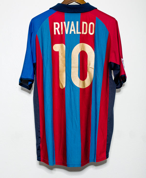 Barcelona 2001 Home #10 Rivaldo ( XXL )